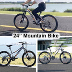 ZUN Mountain Bike for Girls and Boys Mountain 24 inch shimano 7-Speed bike W101963866