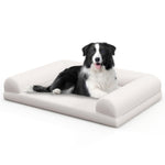 ZUN 36" Orthopedic Dog Bed,Egg-Foam Dog Crate Bed with 3-Side Bolster and Removable Washable Bed 95658556