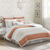 9 Piece Cotton Percale Comforter Set Coral King B03596895