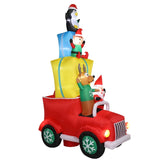 12ft 24W 12pcs LED Lights Santa Claus Driving With Gifts Garden Santa Claus Decoration 50584439