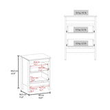 FM FURNITURE Nogales NightStand with 2 Drawers, Withe B128P301379