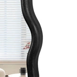 Solid Wood Wavy Mirror-Black Vanity Mirror Wall Decor 36" x 36" Modern Mirror Wall Decor for W1445P189557