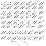 100Pcs Polished Stainless Steel Screw Fastener Kit Fits for 3/16 Inch Wire Rope Cables 25129886