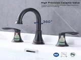 2-Handle 8 inch Widespread Bathroom Sink Faucet Oil-Rubbed Bronze Lavatory Faucet 3 Hole 360&deg T3177P277548