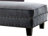 Modern Contemporary 1pc Chaise Gray Linen Like Fabric Nailhead Trim Living Room Bench Pillow B2741P305690