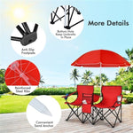 ZUN Outdoor camping chair with umbrella 10965306