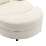 Orisfur. 360&deg Swivel Accent Barrel with Storage Ottoman & 4 Pillows, Modern Chenille Leisure WF323718AAA
