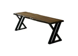 ZUN Industrial Style Dining Room 1pc Bench Only Black and Dark Oak Finish Wooden Seat X-Style Legs B011P208971