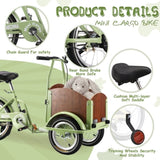 ZUN Foldable Tricycle for Kids Ages 6-12,Mini Cargo,Pet,Reverse Tricycle,Outdoor Parent-Child W1019P163629