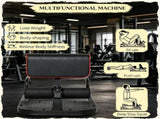 Black 3-in-1 Padded Push Up Sit Up Squat Machine All-in-One Home Gym Fitness Equipment for Core & 64751637
