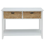 White Console Table with 2-Drawer B062P189197