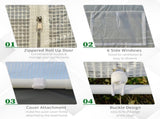 20' x10' x 9' Walk-in Greenhouse with Roll Up Door With 6 Closeable Windows 17613410