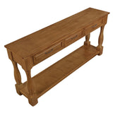 63inch Long Wood Console Table with 3 Drawers and 1 Bottom Shelf for Entryway Hallway Easy Assembly W1202114035