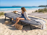 Patio Chaise Lounge Bed, Ergonomic Single Reclining Cot, Portable Heavy Duty Outdoor/Indoor 91892031
