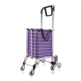 Folding Rolling Cart with Wheels Shopping Cart Portable Trolley Bag, Utility Cart Heavy Duty Stair 08276893