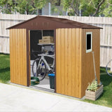 8 ft x 4 ft Outdoor Metal Storage Shed with Window and Metal Foundation for Backyard, Patio, Lawn W540P185273