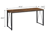 Weathered Oak and Black 47.5" Writing Desk with Metal Sled Base B062P184523