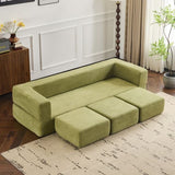 Ebern Designs Convertible Sectional Sofa with 3 Storage Ottomans - High-Resilience Foam Sleeper, W1829P280223