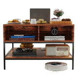 Farmhouse Flip Top Coffee Table with Storage 31.5" Rustic Wood Grain Table, Hidden Storage T2398P354184
