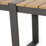 ZUN Outdoor Dining Bench, Gray + Natural 70498.00GRY