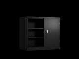 Metal Storage Cabinet with 2 Doors and 2 Shelves, Lockable Steel Storage Cabinet for Office, Garage, W150568319