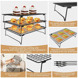 3-Tier Stackable Wire Cooling Rack Set Non-stick, ideal for cooling cookies, pizza, cakes, baking 25443818