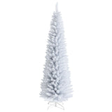 7 Feet White Artificial Christmas Pencil Tree with Folding Metal Stand 87508550