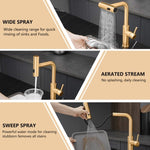 ZUN Kitchen Sink, Nickel Gold Kitchens with Pull out Sprayer, Bar Single Hole W1932P218070