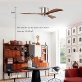 52" Ceiling Fan with Lights Remote Control,Quiet DC Motor 3 Wood Blade Ceiling Fans 6 Speed W1592P278238