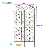 2 Pack Metal Garden Trellis 86.7" x 19.7" Rustproof Trellis for Climbing Plants Outdoor Flower W1586P243847
