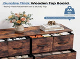 10-Drawer Fabric Dresser, Large Storage Tower for Bedroom, Closet, Living Room, Rustic Brown 71253654