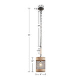 Natural Rope and Metal Mesh Cylinder Pendant B03596570