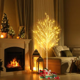 ZUN 6FT Snowflake Christmas Tree with 96 LED Lamp 40718352