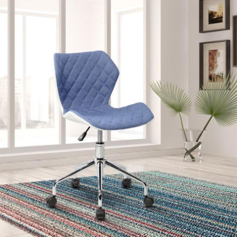 ZUN Modern Height Adjustable Office Task Chair, Blue 58682626