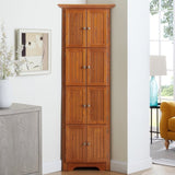 4-Tier 72" Corner Kitchen Pantry Storage Cabinet with 8 Doors Tall Storage Cabinet, Corner Cabinet W1758P211014