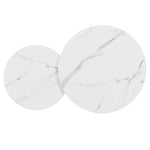 ZUN Modern Round Nesting Coffee Table Set 2-Piece White & Marbling Top Gold Base WF320654AAK