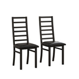 ZUN Metal Dining Chairs Set of 2, Steel Legs and PU Leather Seats, High Back Armless Dining Chairs, for W757P232710