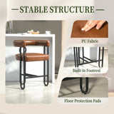 ZUN House Hold Bar Set of 1, Modern Bar Stool with Back, Black Metal Frames, Upholstered Bar W1588P207629