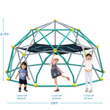 13ft Geometric Dome Climber Play Center, Kids Climbing Dome Tower with Hammock, Rust & UV Resistant MS306993AAF