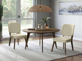 Dellers Mid-Century Modern Upholstered Dining Chairs in Oatmeal with Dark Brown Solid Wood Legs B127P495084