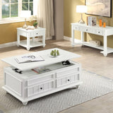 White Washed End Table with Bottom Shelf B062P191044