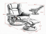 10 Point Massage Recliner Swivel Armchair with Footrest Brown 36731492