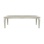 ZUN Modern Glam Design 1pc Dining Table with Extension Leaf Silver Finish Acrylic Inset Framing Dining B011104400