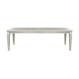 ZUN Modern Glam Design 1pc Dining Table with Extension Leaf Silver Finish Acrylic Inset Framing Dining B011104400