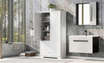 ZUN Tall Bathroom Storage Cabinet, Cabinet with Two Doors and Drawers, Adjustable Shelf, MDF Board, WF310828AAK