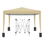 ZUN 10'x10' Folding Canopy with 4 Removable Sidewalls Outdoor Event Shelter UPF 50+ Gazebo Portable W2185P194747