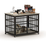 ZUN Furniture style dog crate wrought iron frame door with side openings, Grey, 43.3''W x 29.9''D x W1162119832