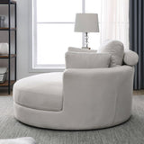 Welike Swivel Accent Barrel Modern Sofa Lounge Club Big Round Chair with Storage Ottoman W83469808