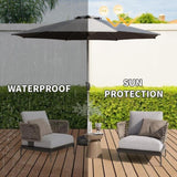 ZUN 10FT Patio Umbrella, Outdoor Table Umbrella with Push Button Tilt and Crank, UV Protection W1859P195943