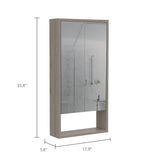 Mariana Medicine Cabinet, One External Shelf, Single Door Mirror Two Internal Shelves -Light Gray B20091946